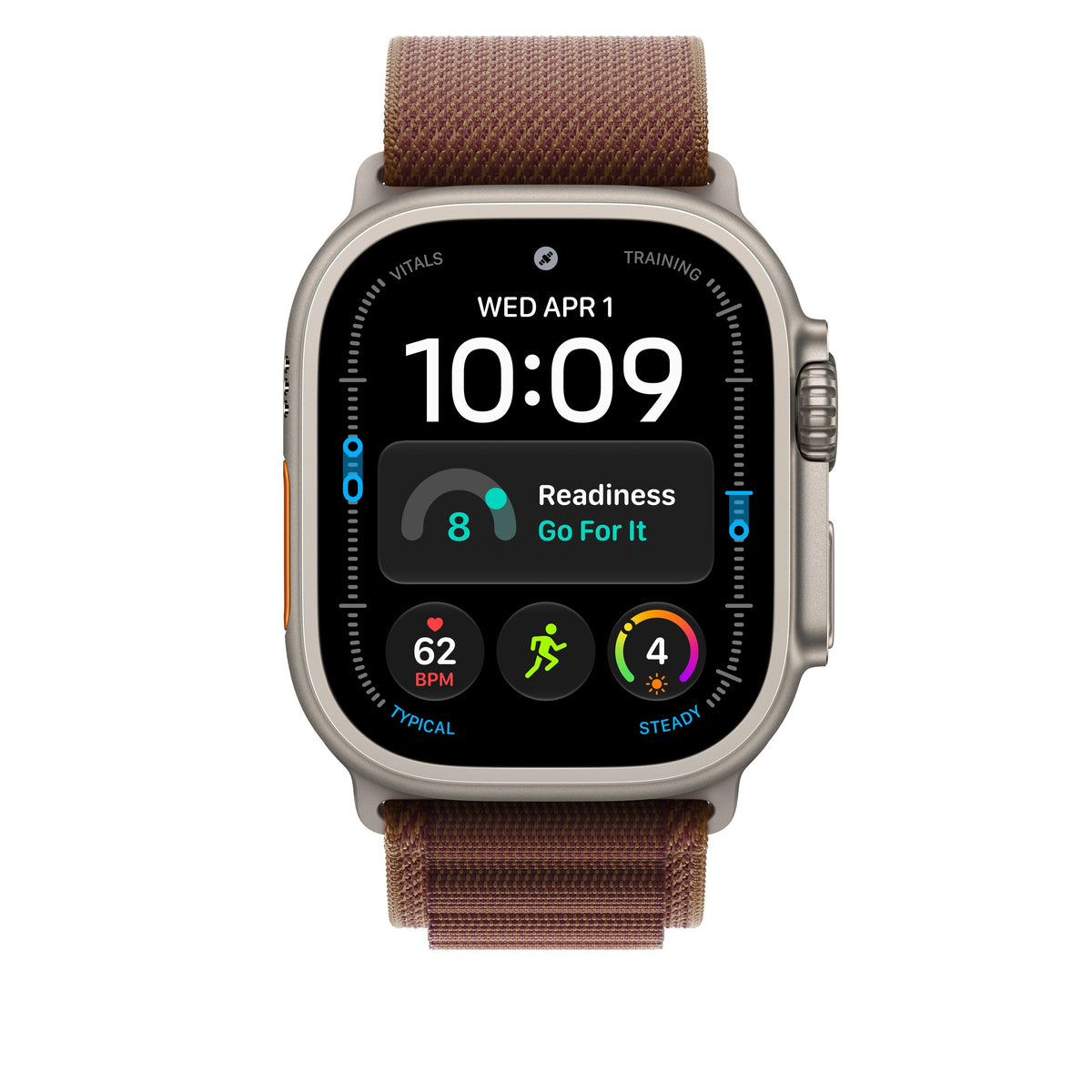 49mm Burgundy Alpine Loop - Large - Natural Titanium Finish