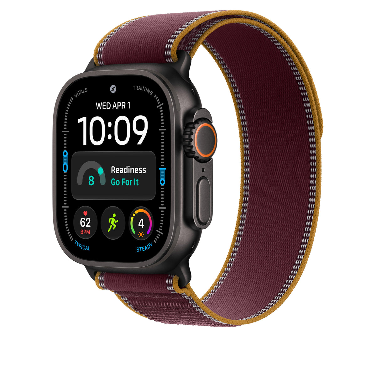 49mm Burgundy Trail Loop - M/L - Black Titanium Finish