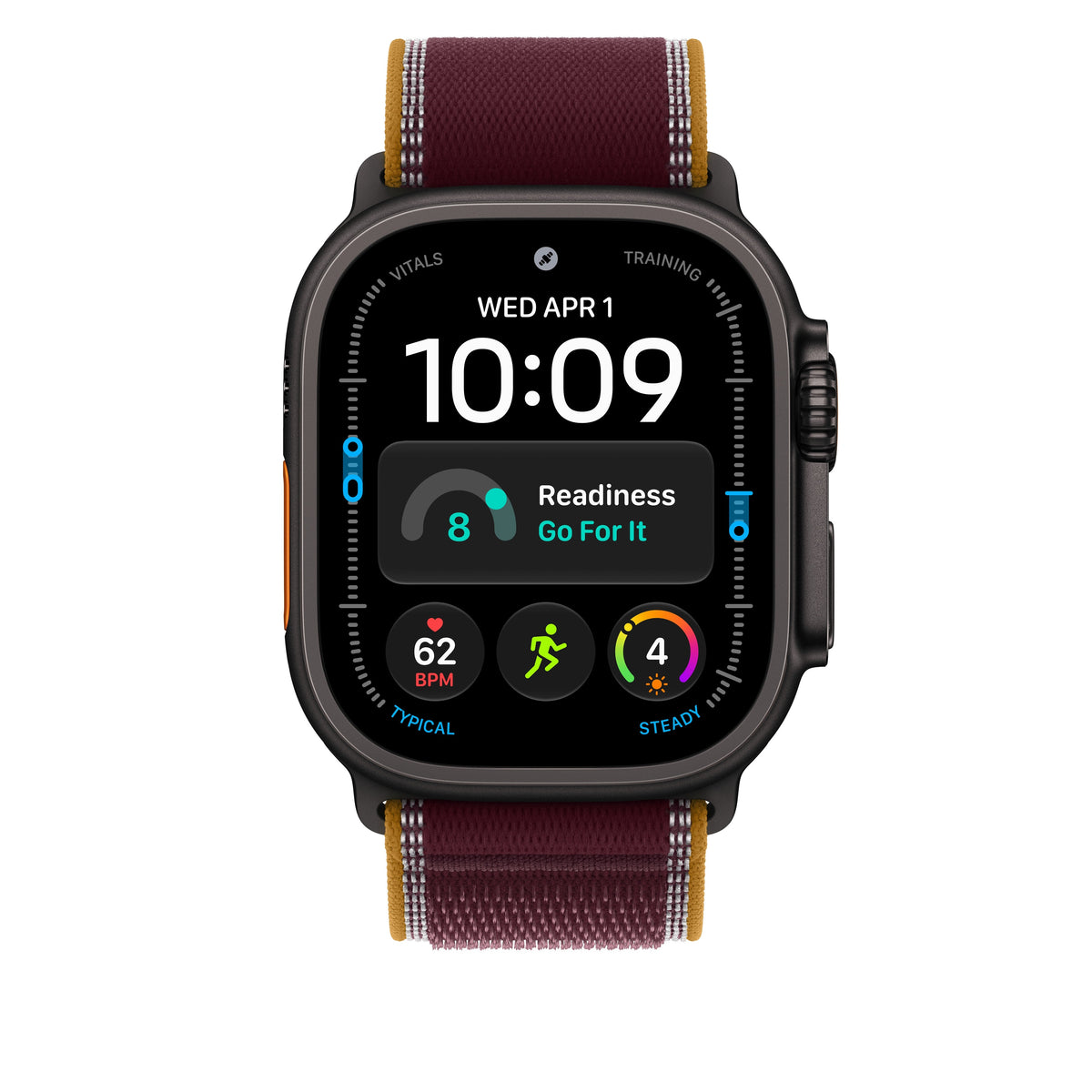 49mm Burgundy Trail Loop - S/M - Black Titanium Finish