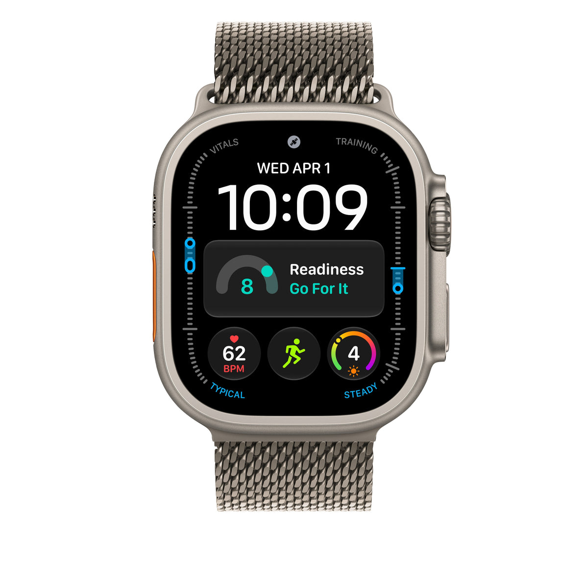 49mm Natural Titanium Milanese Loop - Medium