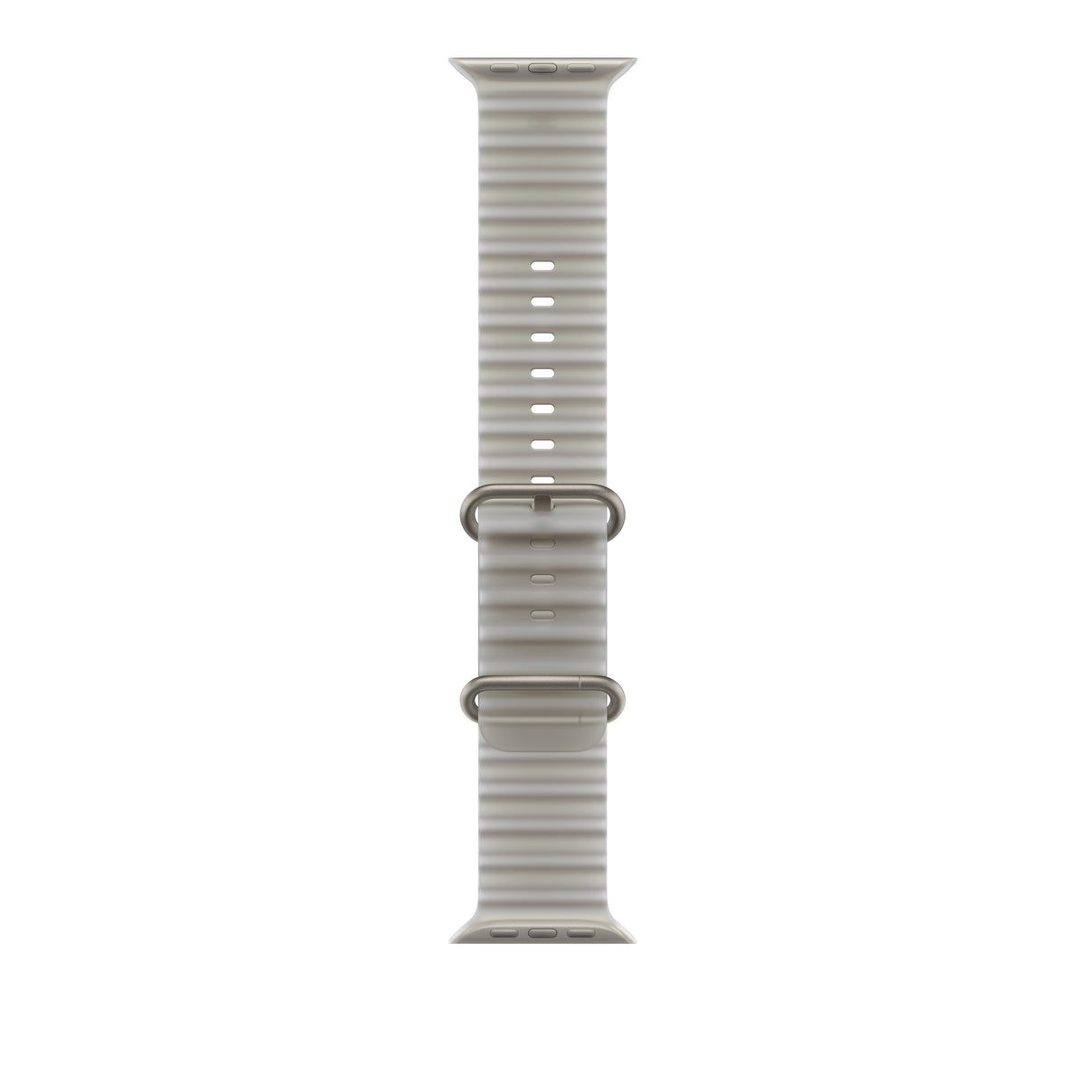 49mm Translucent Gray Ocean Band - Natural Titanium Finish