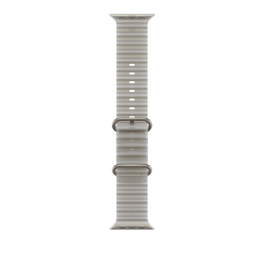 49mm Translucent Gray Ocean Band - Natural Titanium Finish