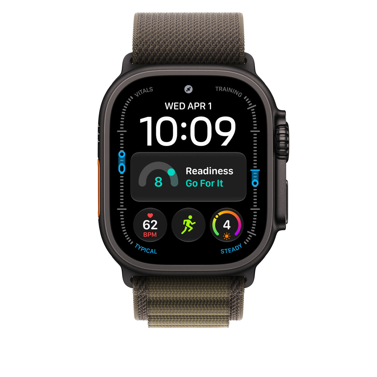 49mm Dark Olive Alpine Loop - Small - Black Titanium Finish