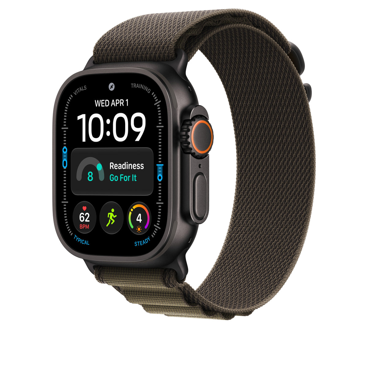 49mm Dark Olive Alpine Loop - Medium - Black Titanium Finish